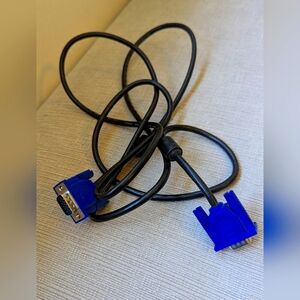 Blue and Black VGA Cable